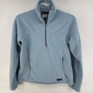 Patagonia Synchilla Pull Over Sweater Womens Medium Light Blue Fleece